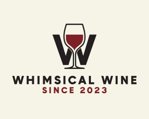 Wine Letter W logo design