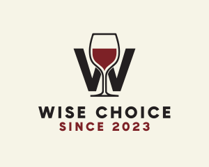 Wine Letter W logo design