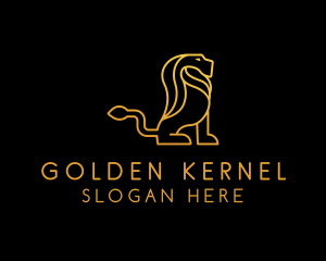 Golden Wild Lion logo design