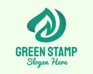 Green Organic Leaf logo design