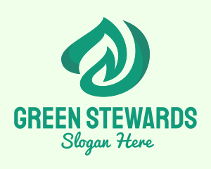 Green Organic Leaf logo design