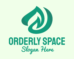 Green Organic Leaf logo design