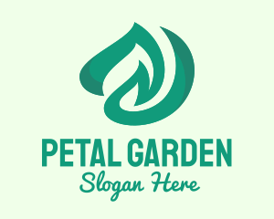 Green Organic Leaf logo design