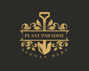 Shovel Planting Garden logo design