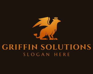 Golden Crown Griffin logo design