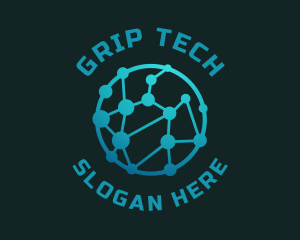 Gradient Tech Circuit logo design