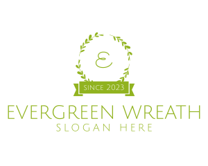 Wreath Banner Natural Plant  logo design