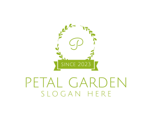 Wreath Banner Natural Plant  logo design