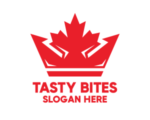 Red Maple Leaf Canada Crown Logo
