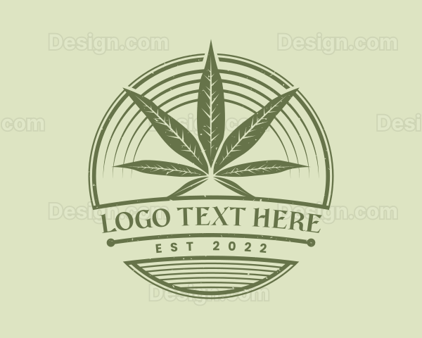 Marijuana Circle Badge Logo