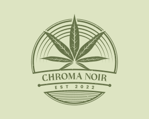 Marijuana Circle Badge logo design