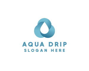 Water Rain Cloud Droplet logo design