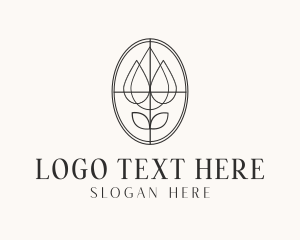 Elegant Flower Outline logo