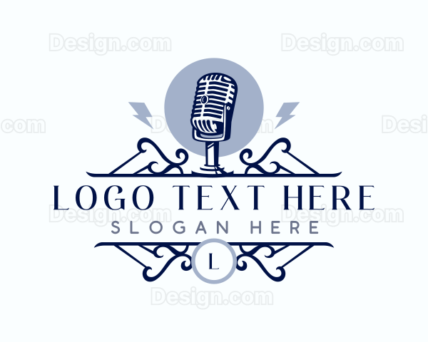 Podcast Radio Microphone Logo