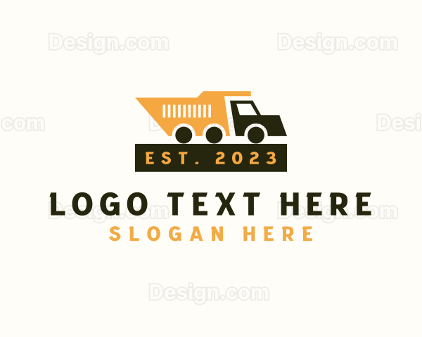 Industrial Construction Dump Truck Logo