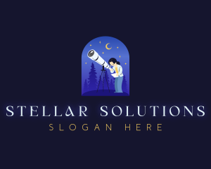Astronomer Telescope Stargazing logo