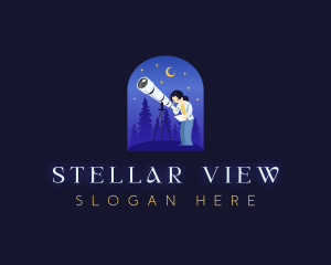 Astronomer Telescope Stargazing logo