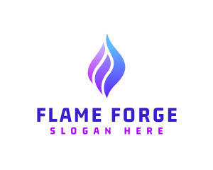 Gradient Fuel Flame logo design