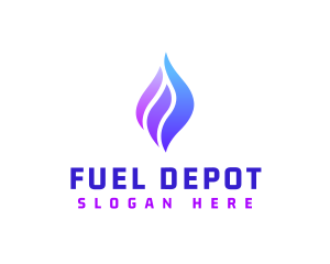 Gradient Fuel Flame logo design