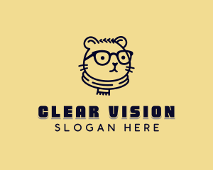 Eyeglasses Hamster Rat logo design