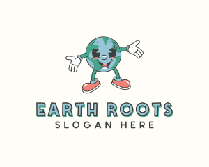 Cartoon Globe Earth logo design