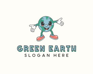 Cartoon Globe Earth logo design