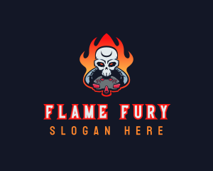  Gaming Skull Fire logo design