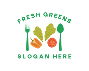 Vegetarian Healthy Salad logo design