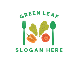 Vegetarian Healthy Salad logo design