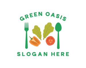 Vegetarian Healthy Salad logo design