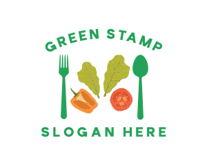 Vegetarian Healthy Salad logo design