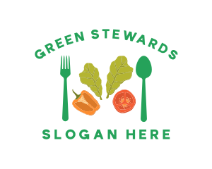 Vegetarian Healthy Salad logo design