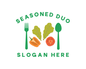 Vegetarian Healthy Salad logo design