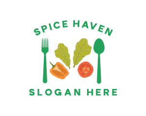 Vegetarian Healthy Salad logo design