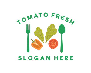 Vegetarian Healthy Salad logo design