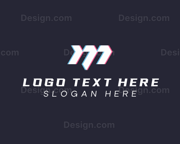 Tech Glitch Letter M Logo