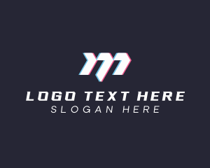 Tech Glitch Letter M Logo