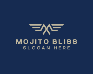 Mountain Wings Letter M logo design