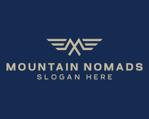 Mountain Wings Letter M logo design