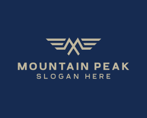 Mountain Wings Letter M logo design