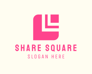 Modern Pink Tech Square logo design