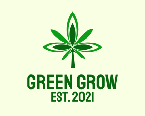 Green Organic Cannabis  logo design