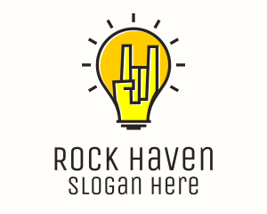 Rock Music Lightbulb Festival logo design