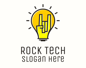 Rock Music Lightbulb Festival logo design