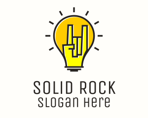 Rock Music Lightbulb Festival logo design