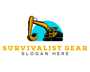 Excavator Heavy Equipment Machinery logo design