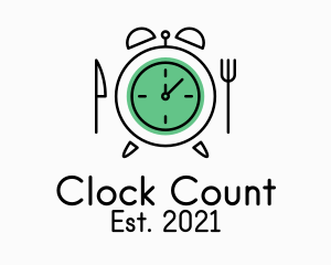 Food Utensils Alarm Clock  logo design