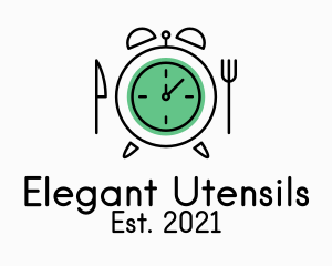 Food Utensils Alarm Clock  logo design