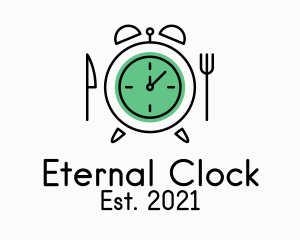 Food Utensils Alarm Clock  logo design