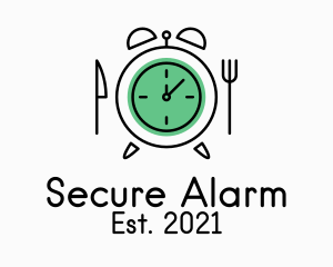 Food Utensils Alarm Clock  logo design